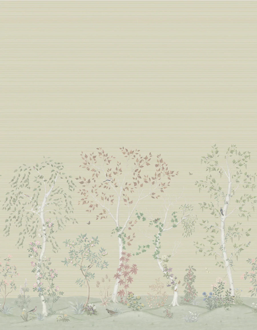 Cole & Son Seasonal Woods Grasscloth Wallpaper | Oat Natural On Grasscloth | 120/6019G