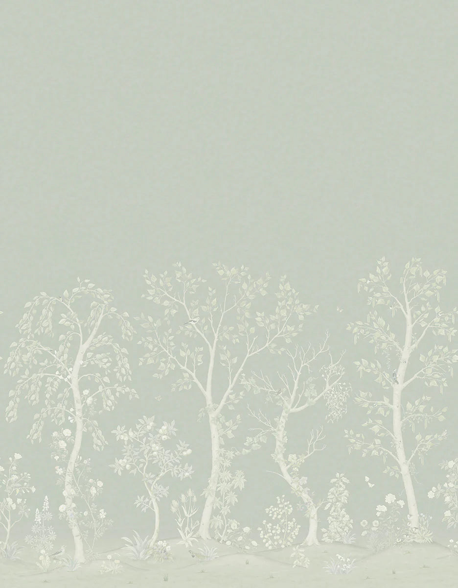 Cole & Son Seasonal Woods Silk Wallpaper | Sage | 120/6020S
