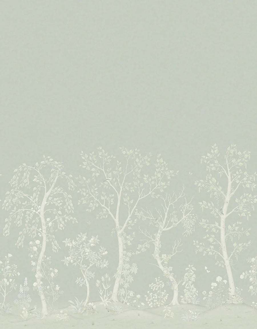 Cole & Son Seasonal Woods Silk Wallpaper | Sage | 120/6020S