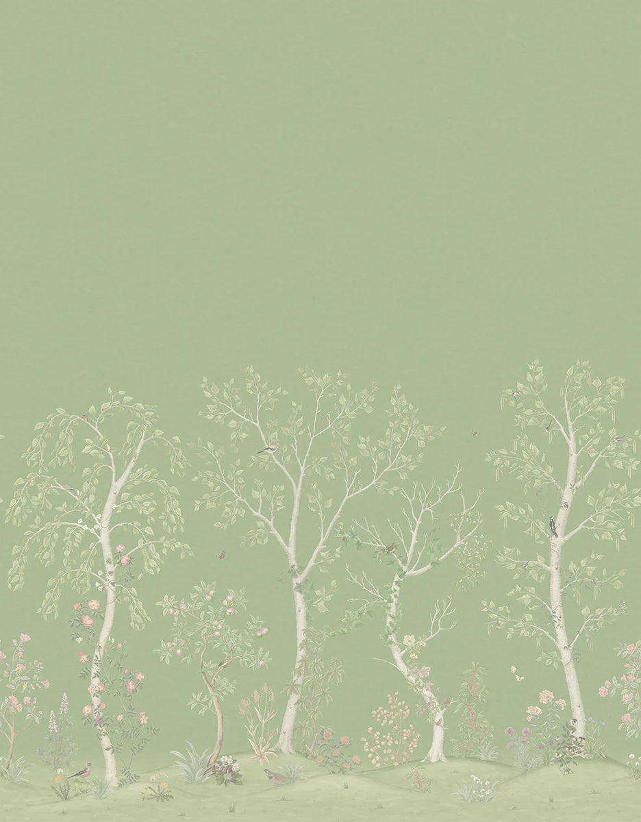 Cole & Son Seasonal Woods Silk Wallpaper | Jade | 120/6021S