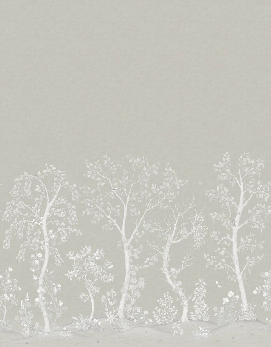 Cole & Son Seasonal Woods Wallpaper | Platinum Pearl | 120/6023M