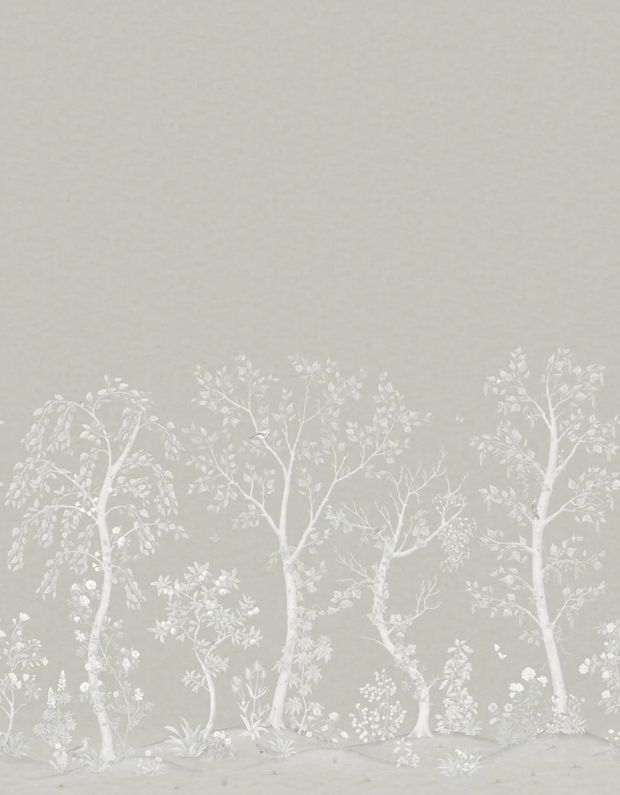 Cole & Son Seasonal Woods Wallpaper | Platinum Pearl | 120/6023M