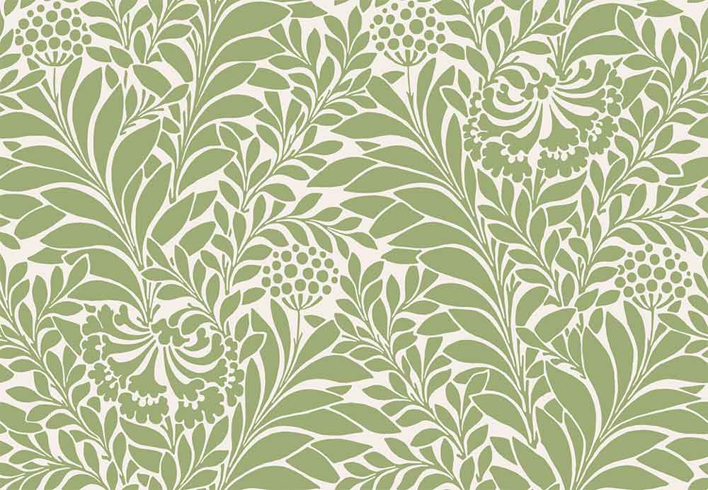 Honeysuckle Spring Green Wallpaper