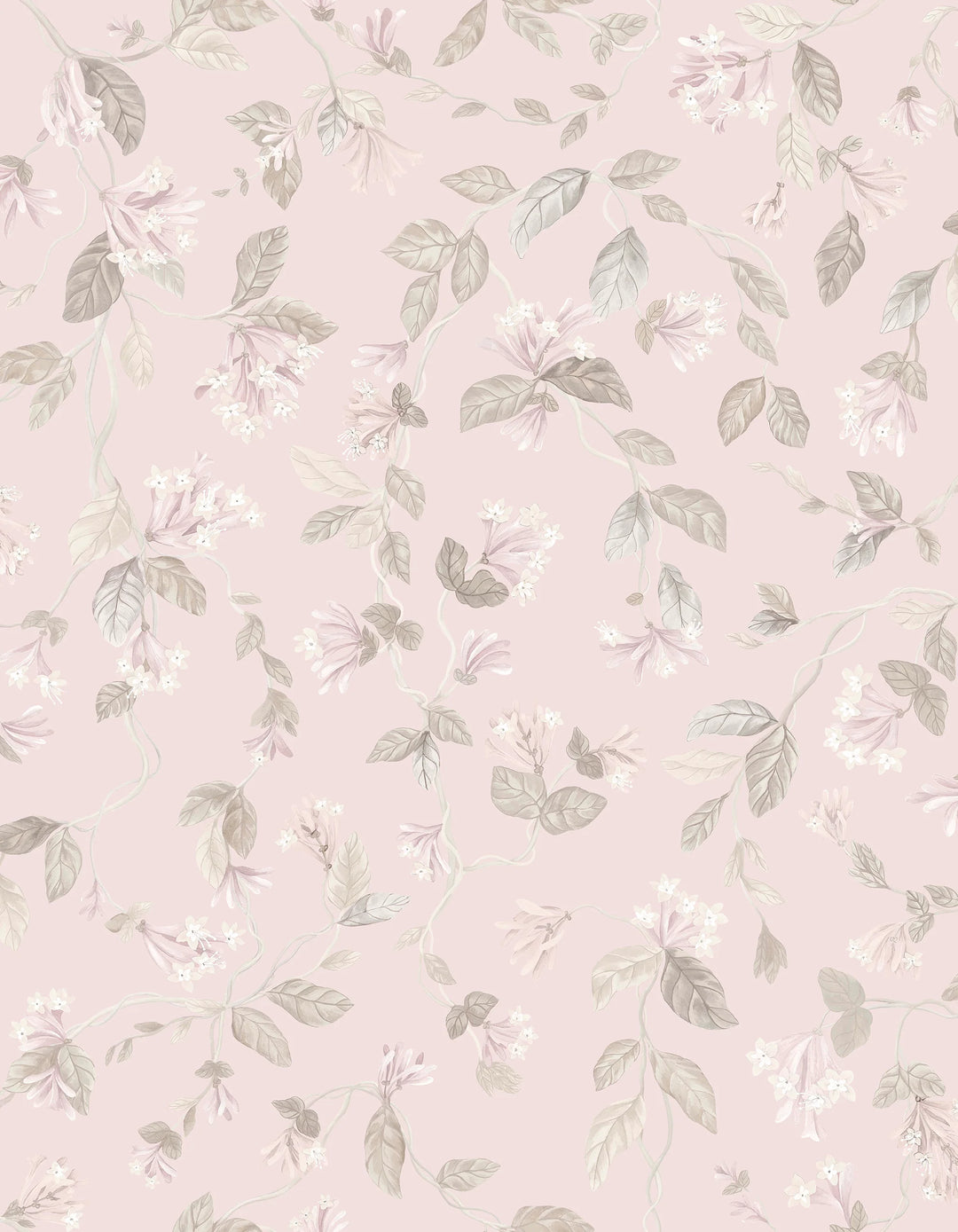 Flora Stone on Rose Quartz Wallpaper