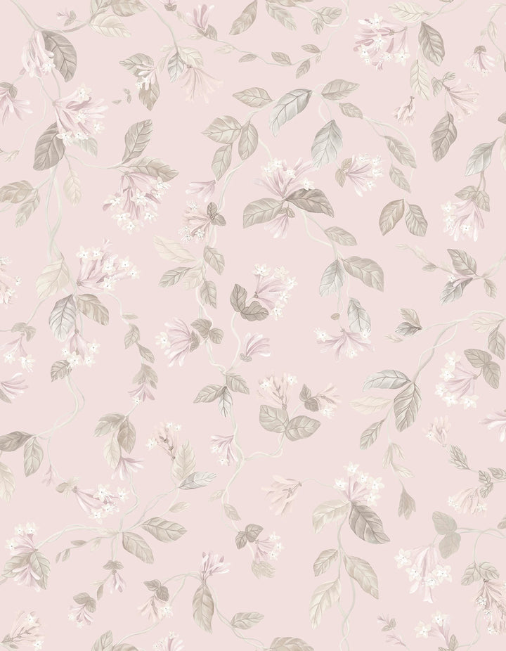Flora Stone on Rose Quartz Wallpaper