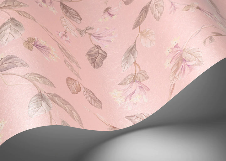 Flora Stone on Rose Quartz Wallpaper