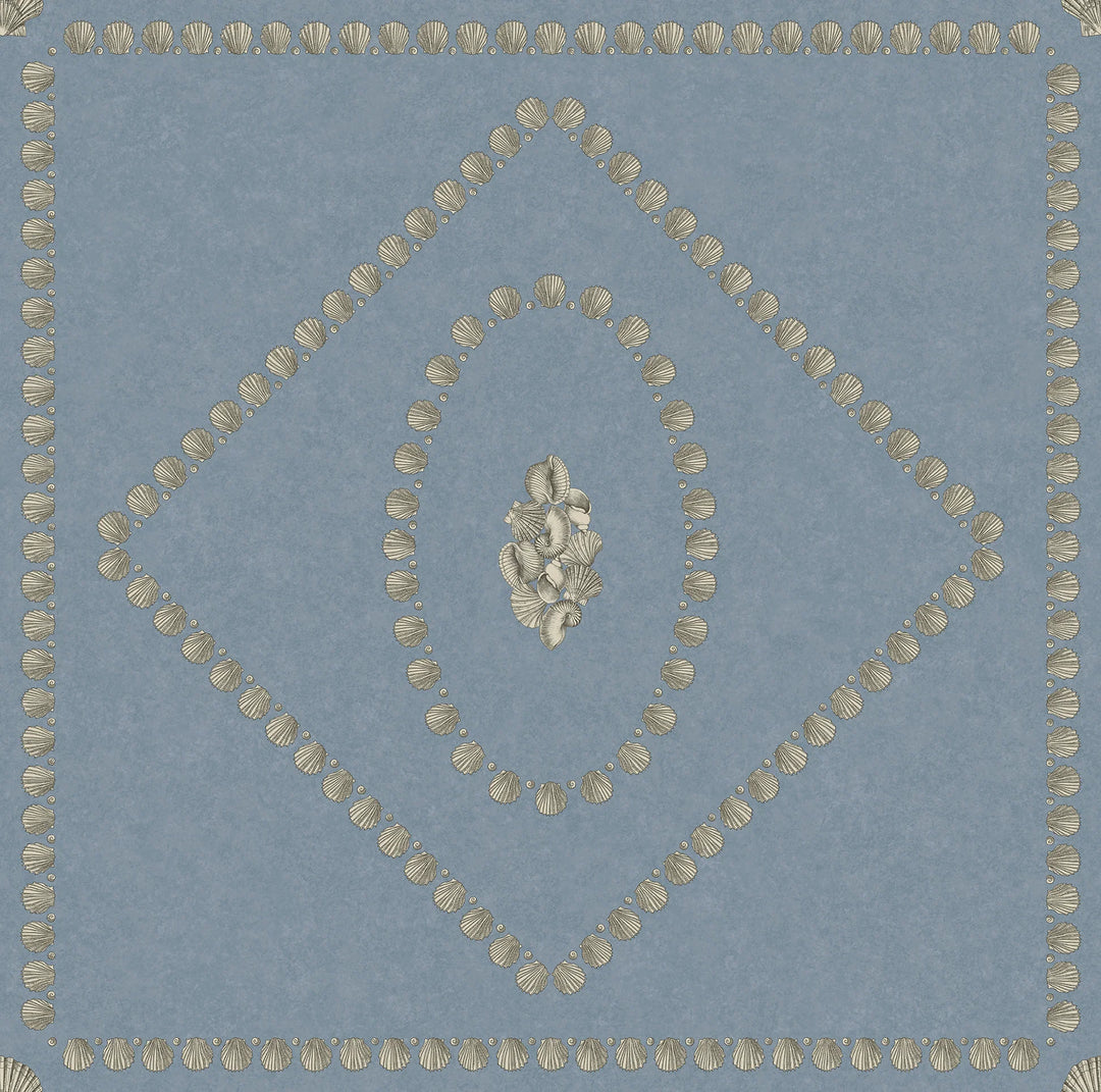 Cole & Son Conchiglie Wallpaper | Gilder on Denim | 123/5022