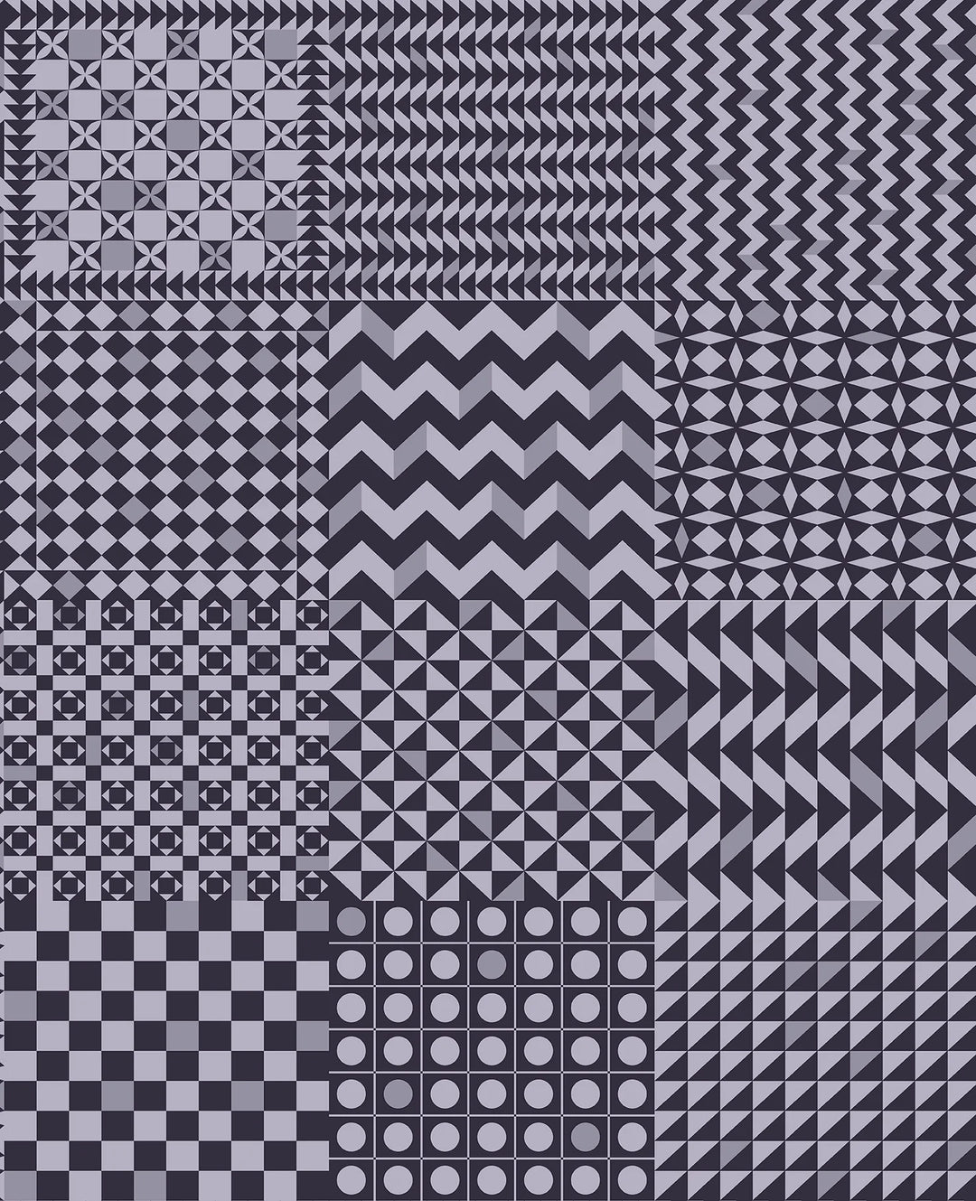 Cole & Son Geometrico Wallpaper | Magenta & Ink | 123/7033