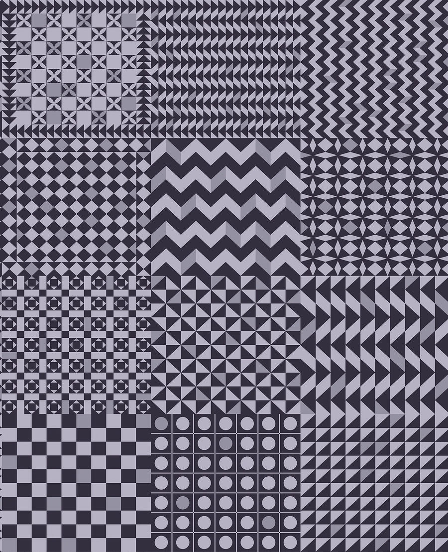 Cole & Son Geometrico Wallpaper | Magenta & Ink | 123/7033