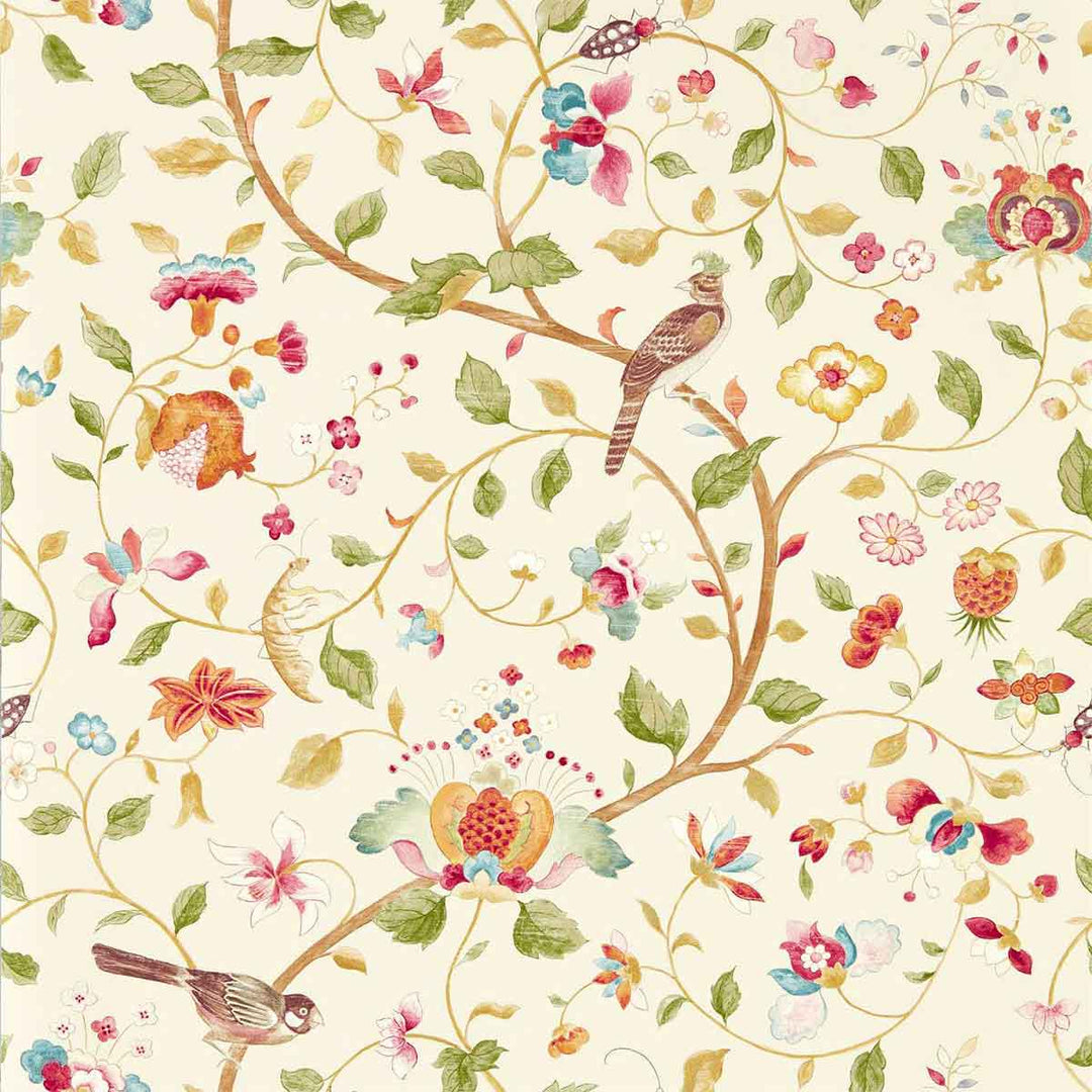 Arils Garden Olive & Mulberry Wallpaper