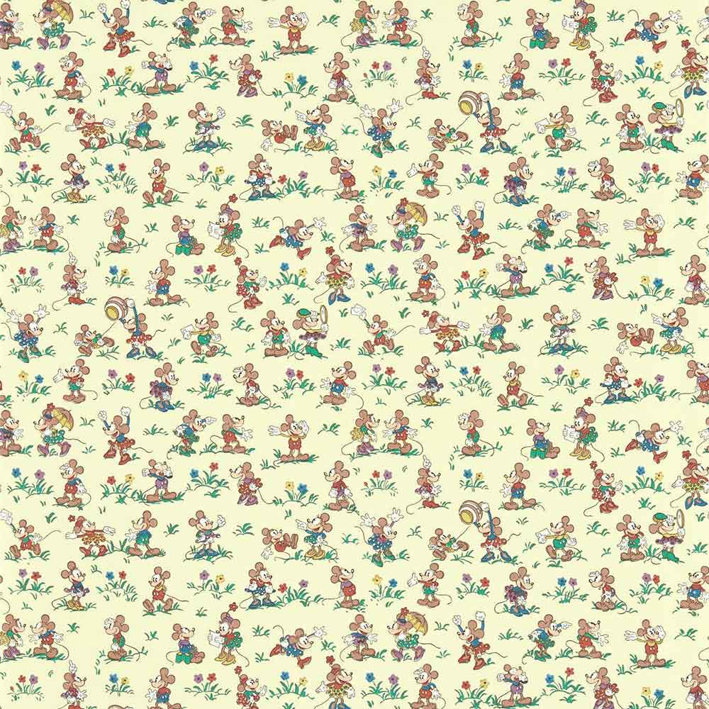 Mickey & Minnie Rhubarb & Custard Wallpaper