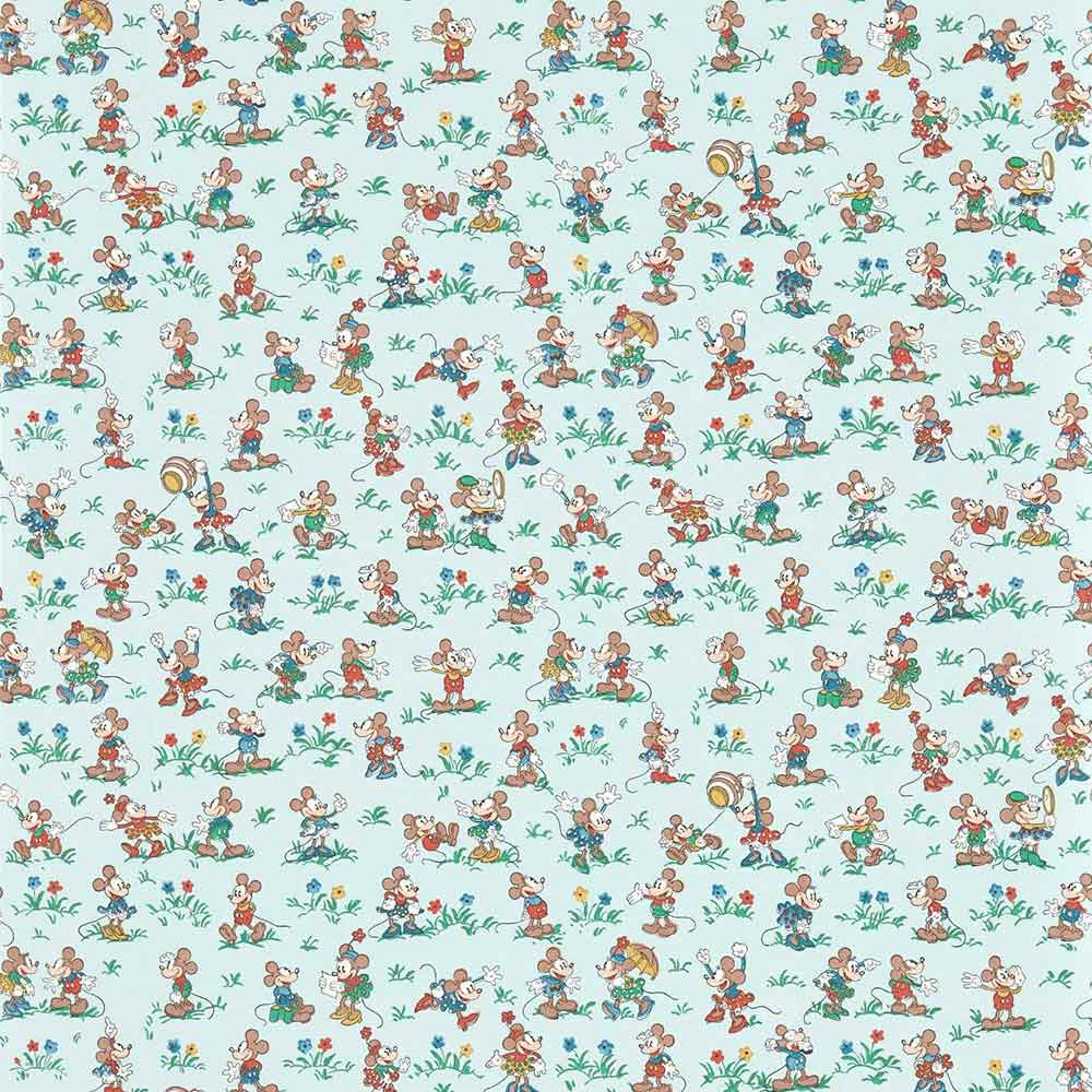 Mickey & Minnie Bonbon Blue Wallpaper