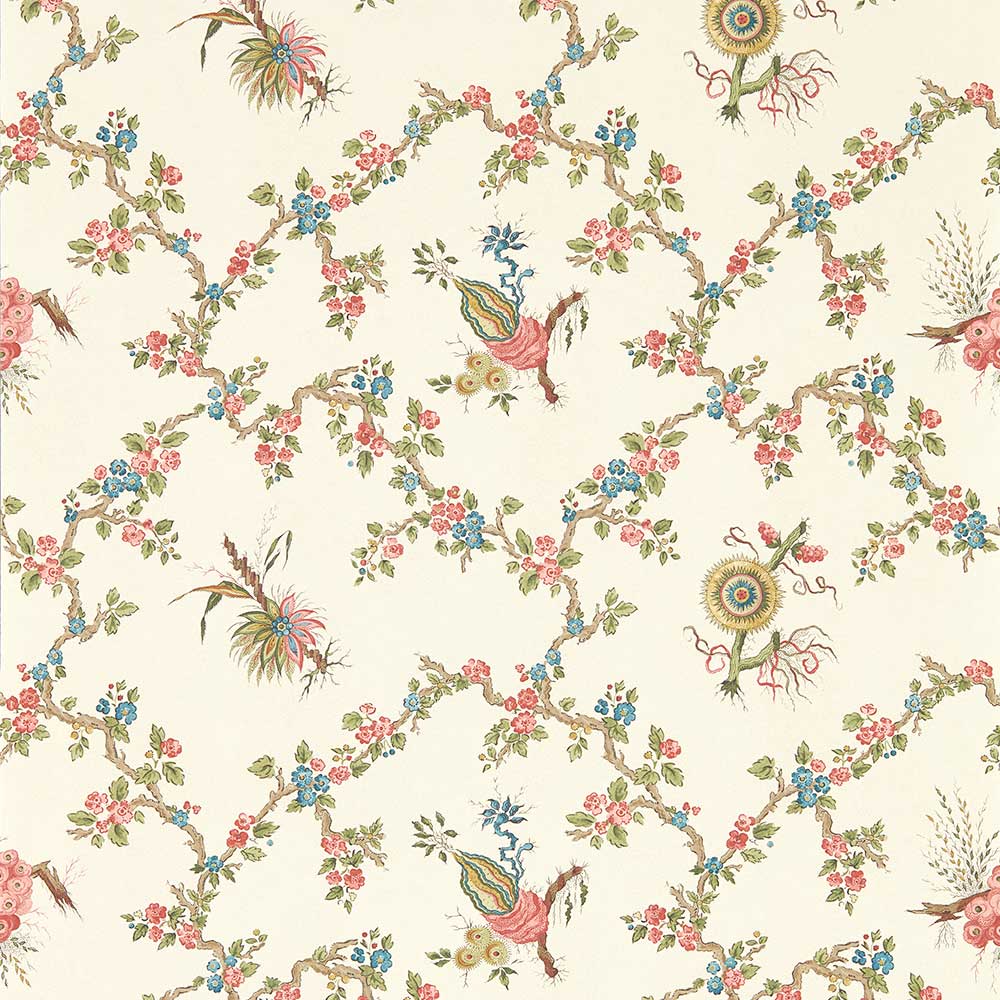 Sanderson Trelliage Wallpaper | Raspberry & Stone | 217321