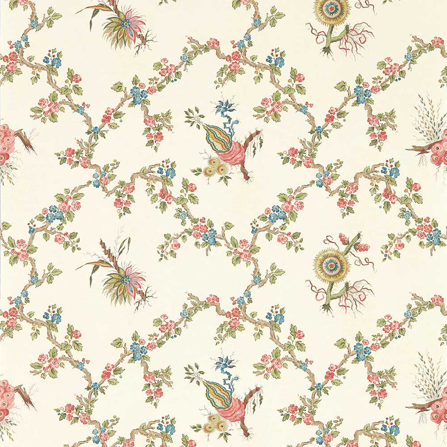 Sanderson Trelliage Wallpaper | Raspberry & Stone | 217321
