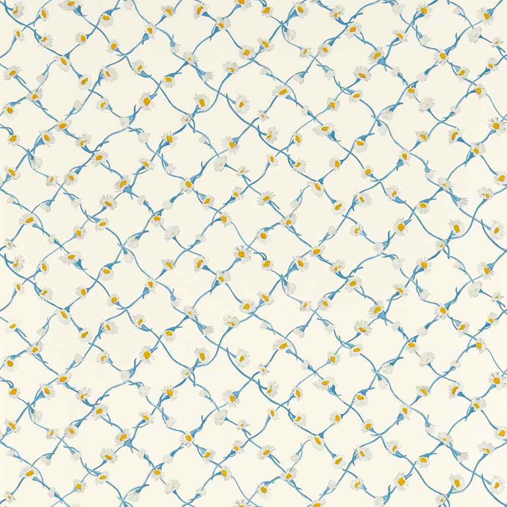 Daisy Trellis Lapis & Pearl Wallpaper