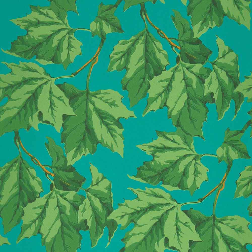 Dappled Leaf Emerald & Teal Wallpaper