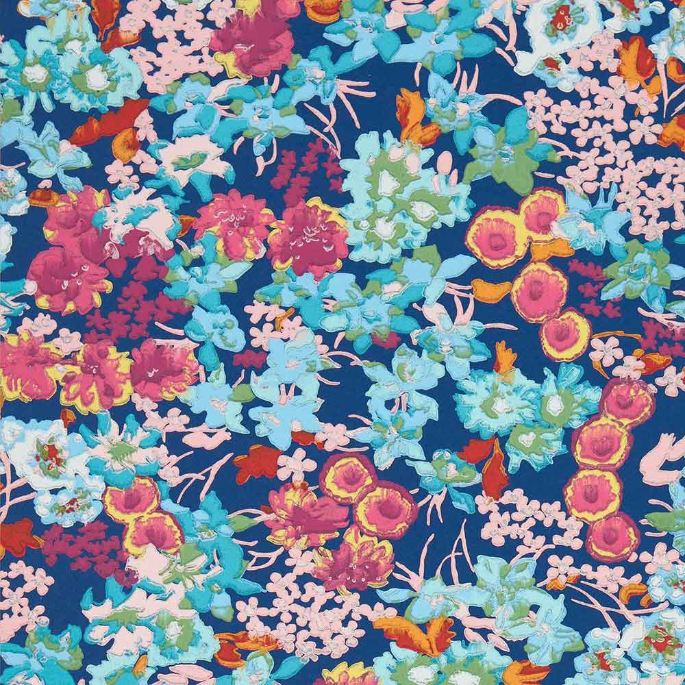 Wildflower Meadow Lapis, Carnelian & Aquamarine Wallpaper