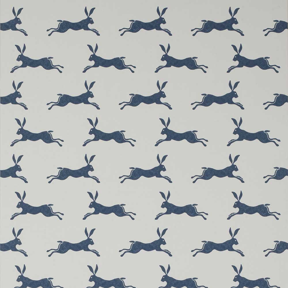 March Hare Navy Wallpaper