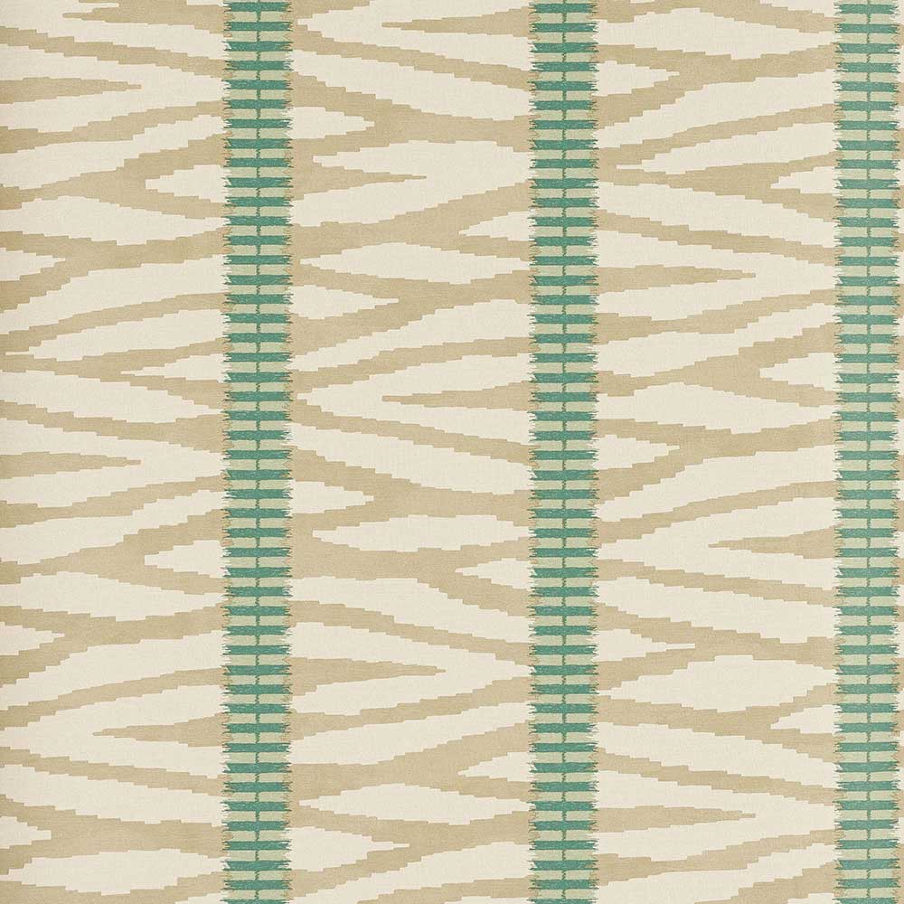 Wilder Taupe & Aqua Wallpaper