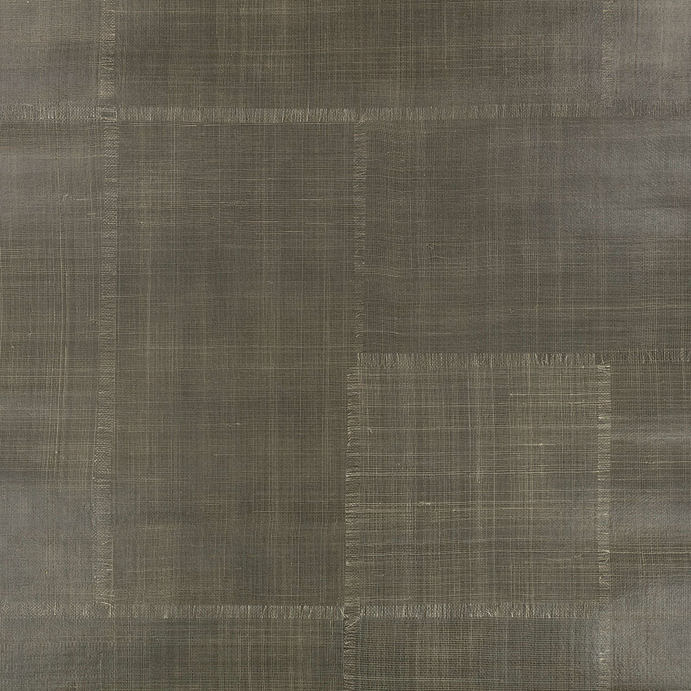 Abaca Patchwork Pewter Wallpaper