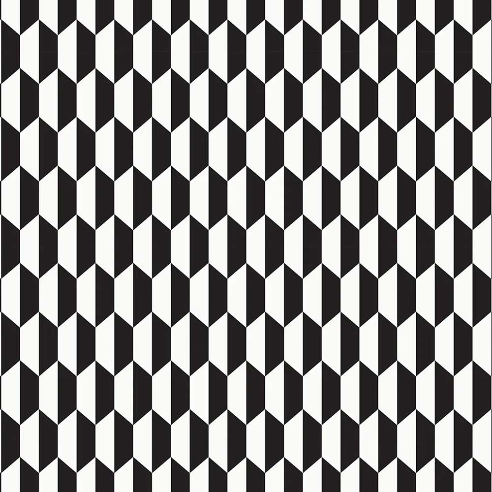 Cole & Son Tile Jaquard Fabric | Black & White | F111/9034
