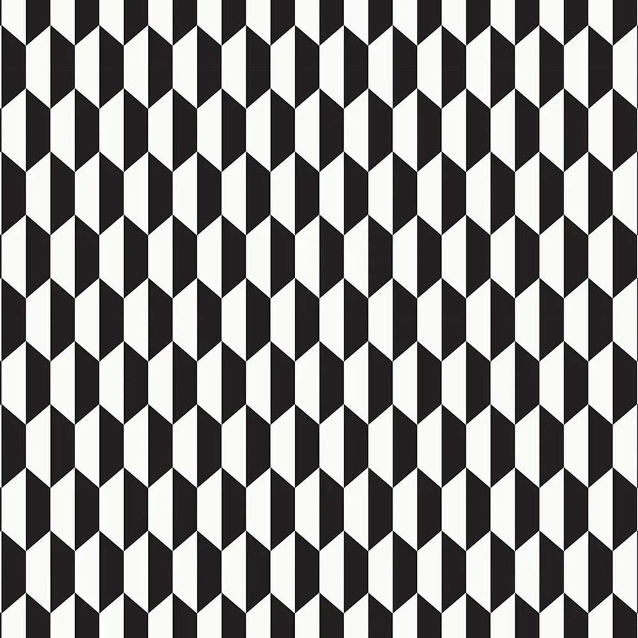 Cole & Son Tile Jaquard Fabric | Black & White | F111/9034