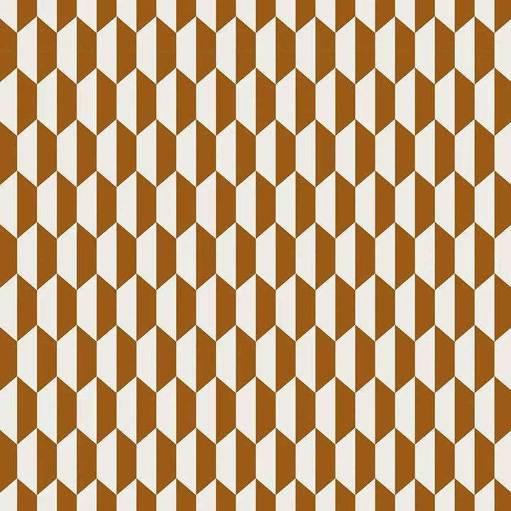 Cole & Son Tile Jaquard Fabric | Dark Ginger & Cream | F111/9035