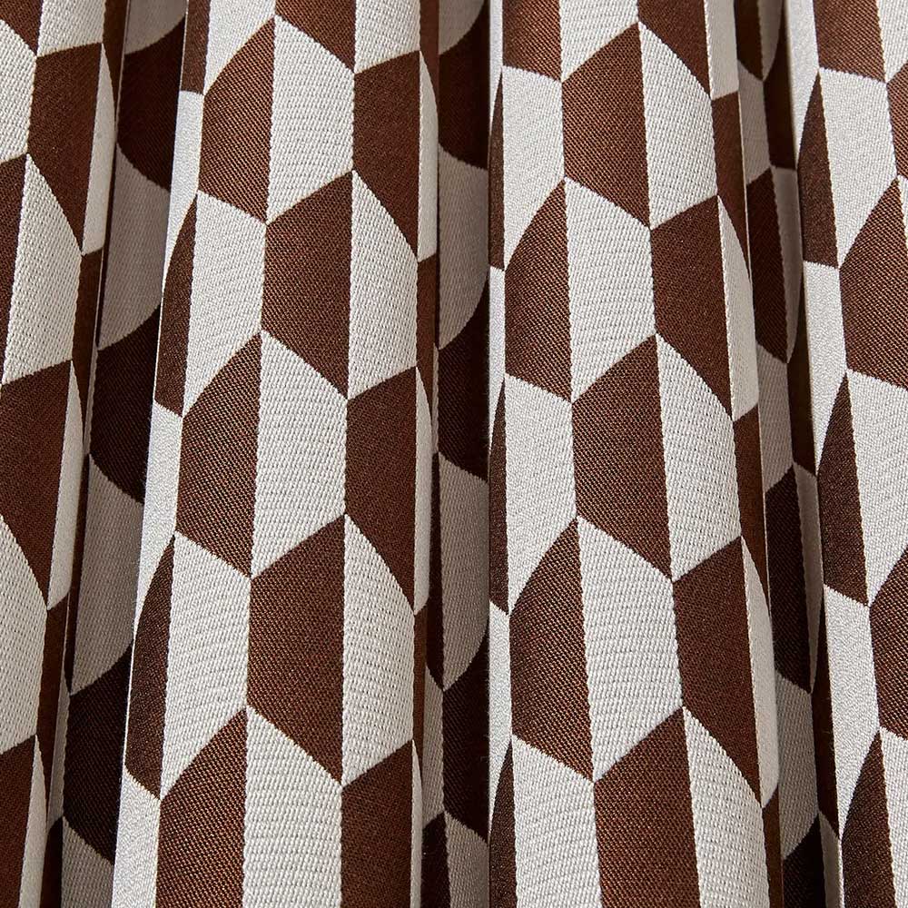 Cole & Son Tile Jaquard Fabric | Dark Ginger & Cream | F111/9035