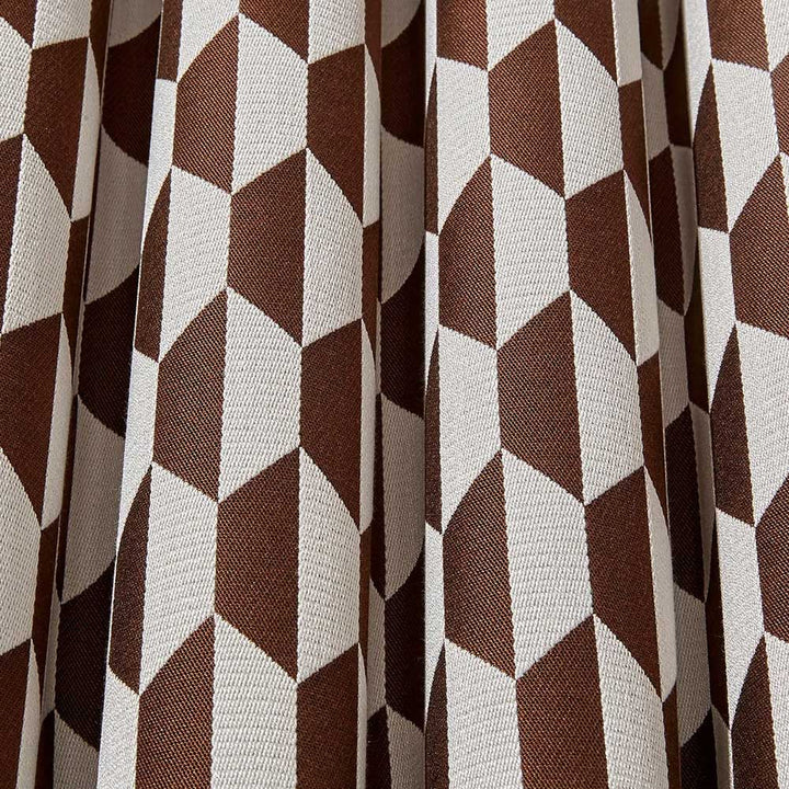 Cole & Son Tile Jaquard Fabric | Dark Ginger & Cream | F111/9035