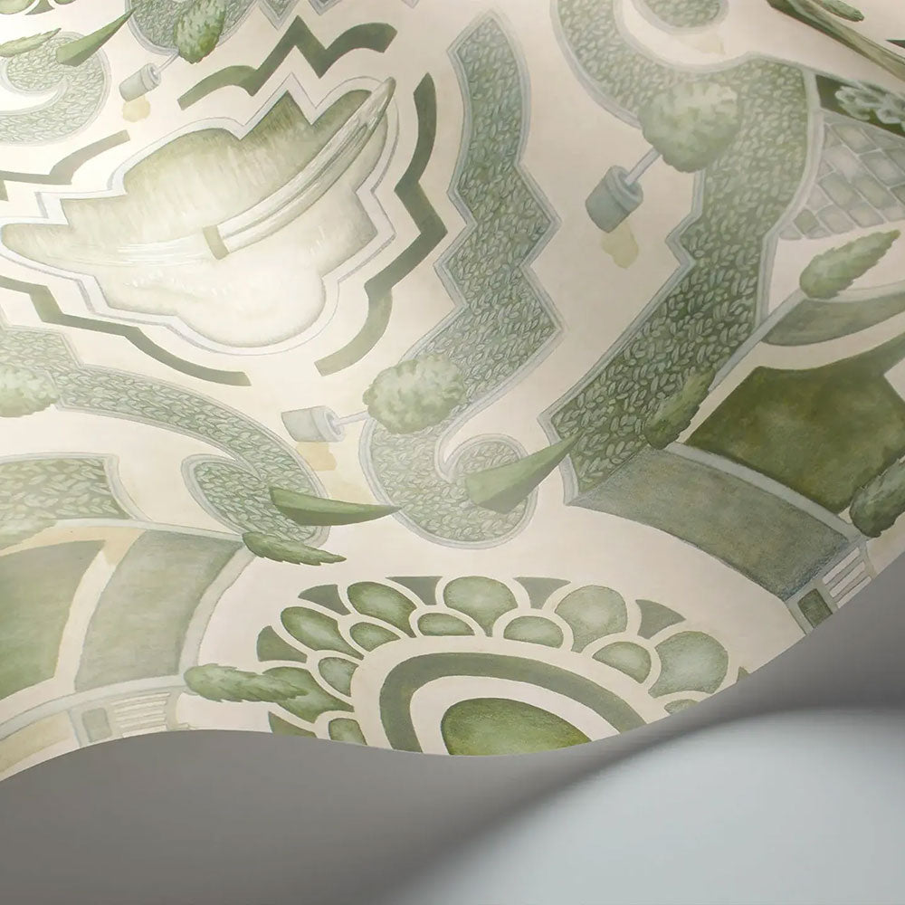 Topiary Olive Green Wallpaper