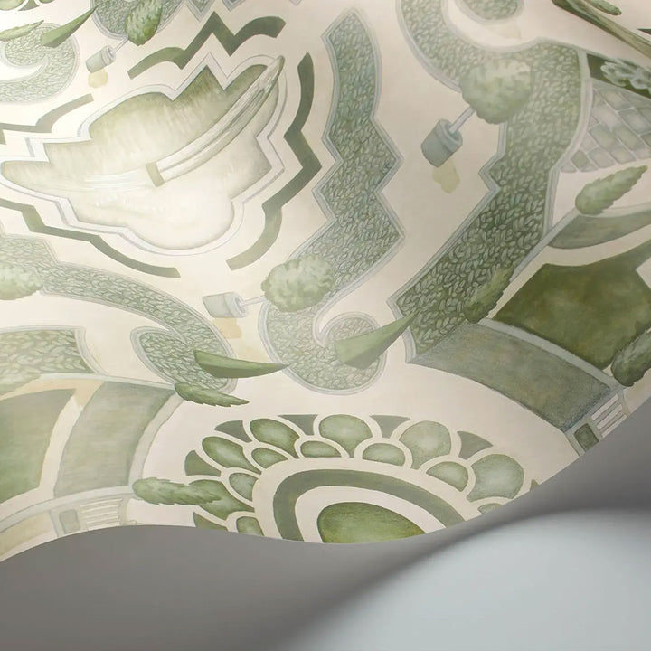 Topiary Olive Green Wallpaper