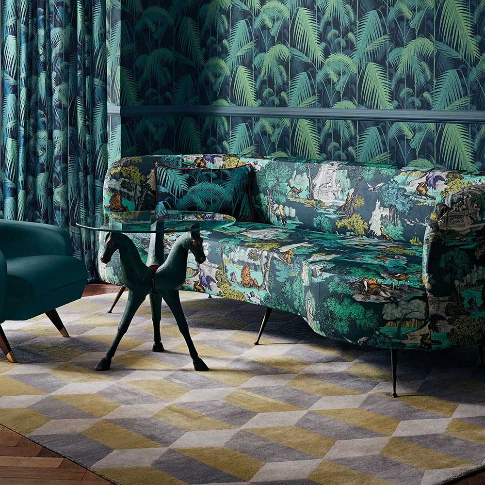 Cole & Son Versailles Grand Cotton Fabric | Viridian | F111/6022