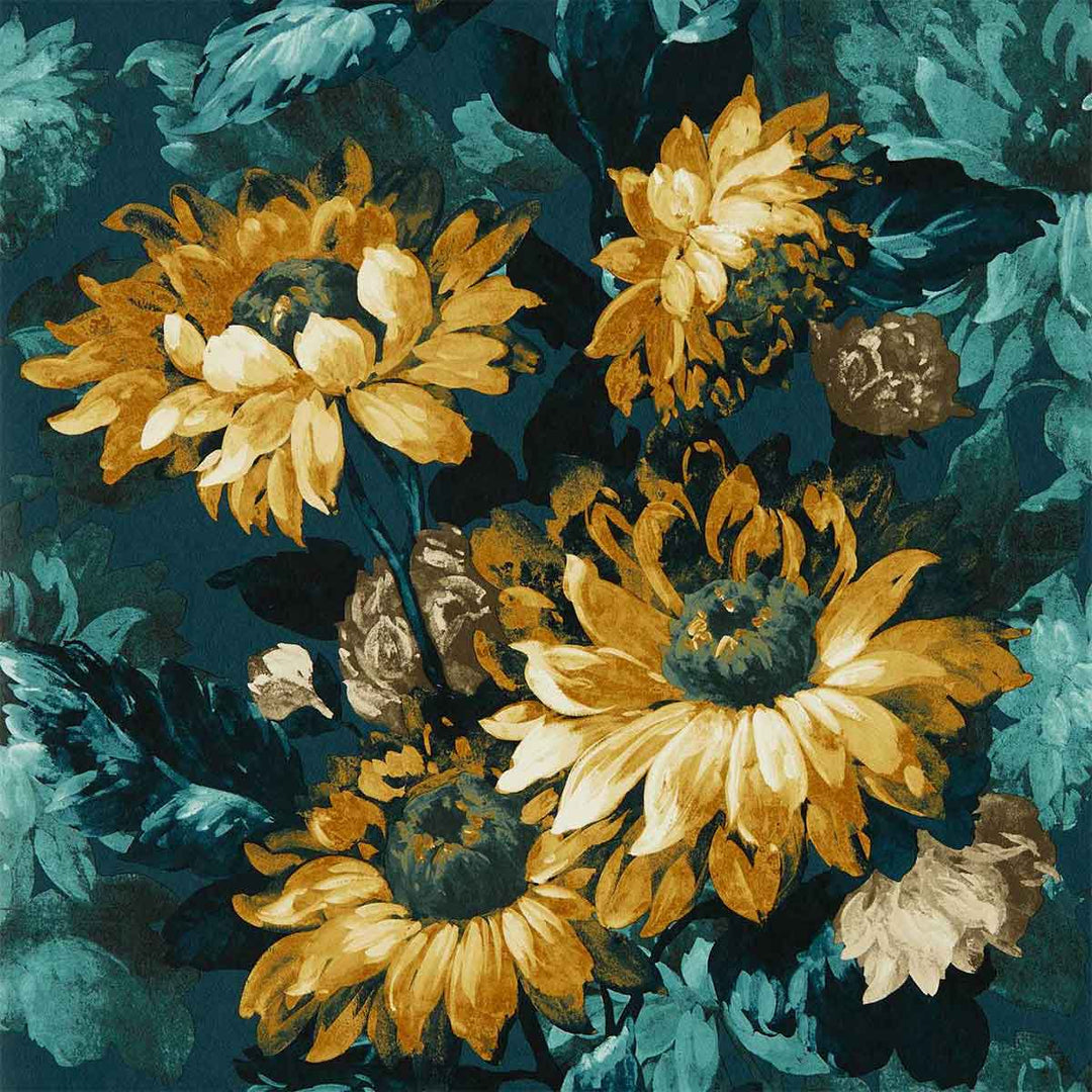 Sunforest Denim & Ochre Wallpaper