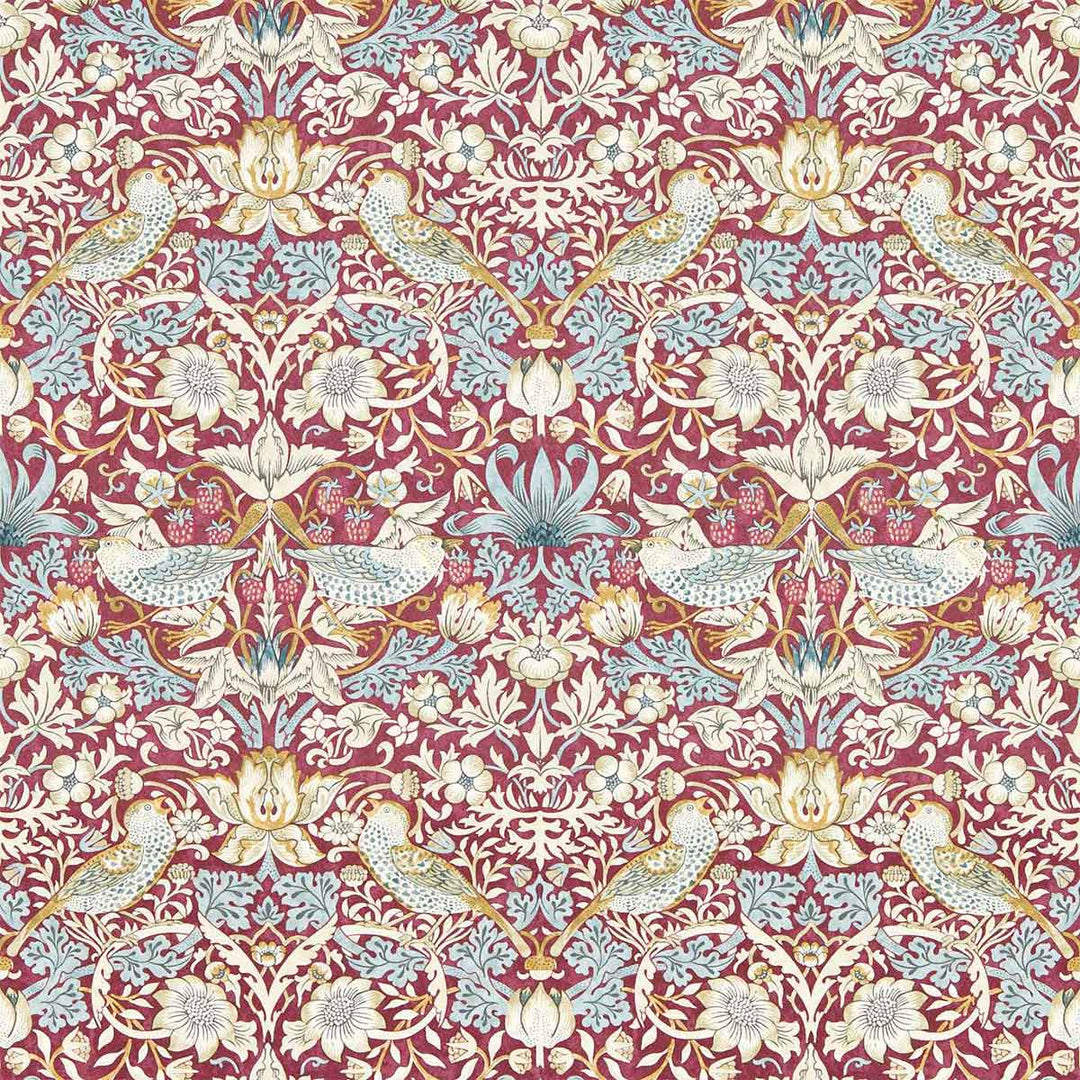 Strawberry Thief Plum Wallpaper