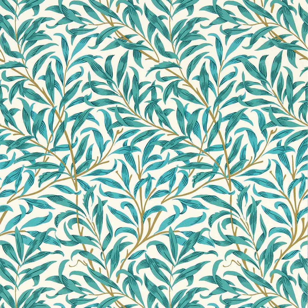 Willow Boughs Teal Wallpaper