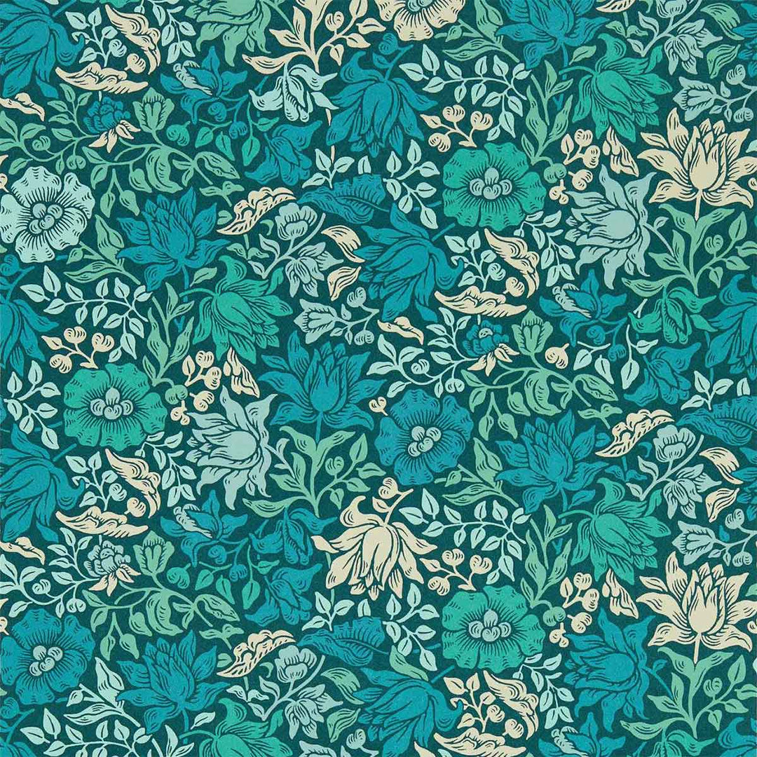 Mallow Teal Wallpaper
