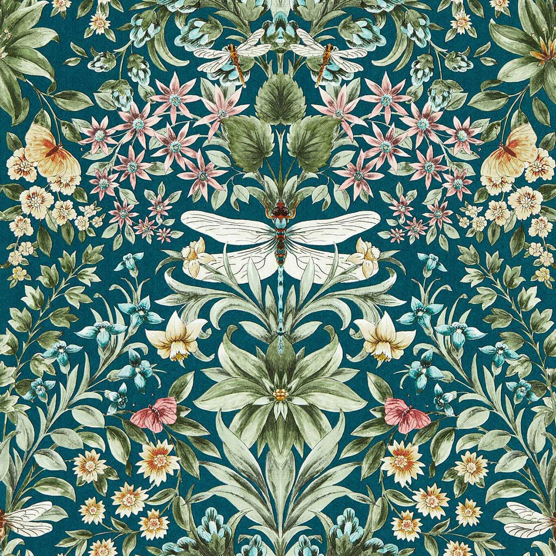 Mirabell Teal Wallpaper