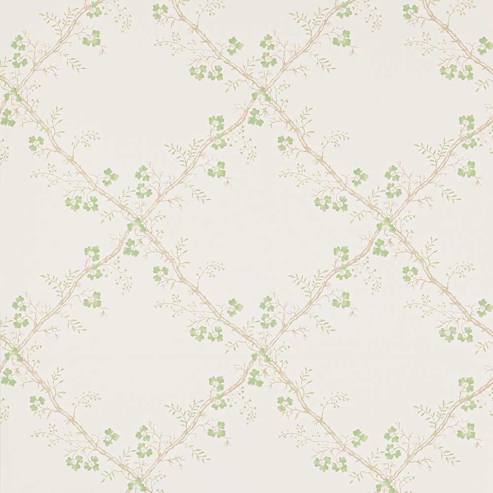 Trefoil Trellis Leaf Wallpaper