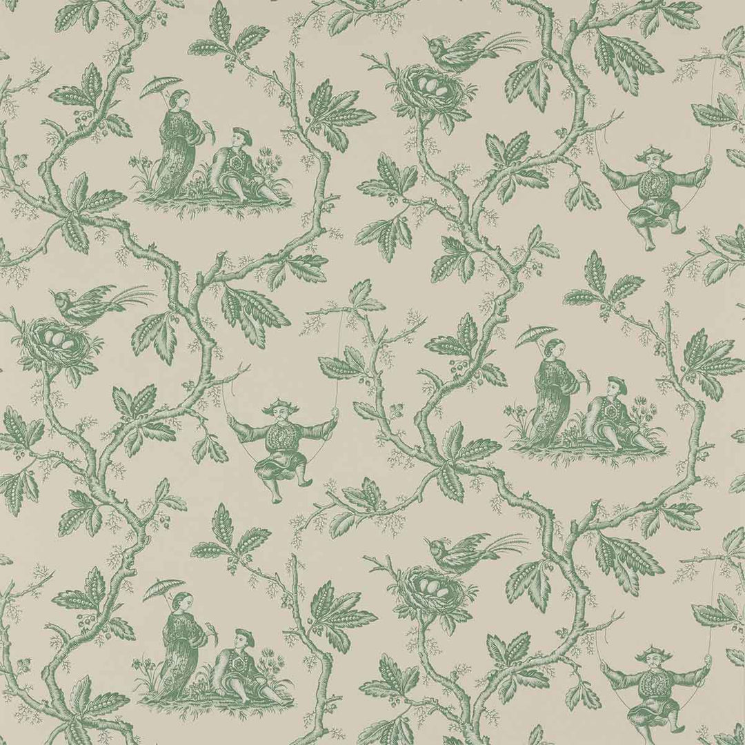 Colefax & Fowler Toile Chinoise Wallpaper | Forest | W7017-03