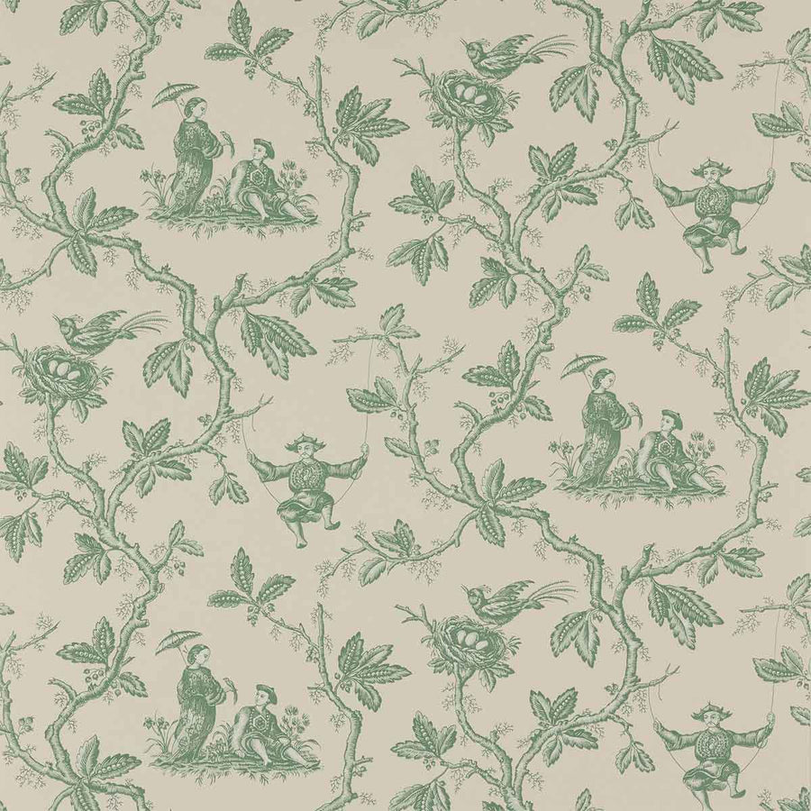 Colefax & Fowler Toile Chinoise Wallpaper | Forest | W7017-03