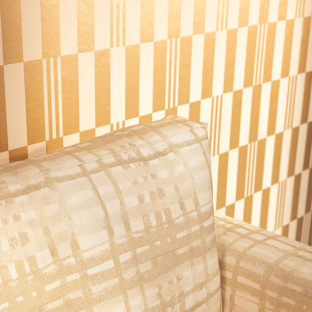 Checkerboard Metallic Rose Gold Wallpaper