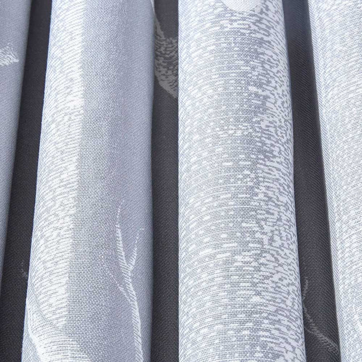 Cole & Son Woods Linen Union Fabric | White on Soft Grey | F111/7025LU