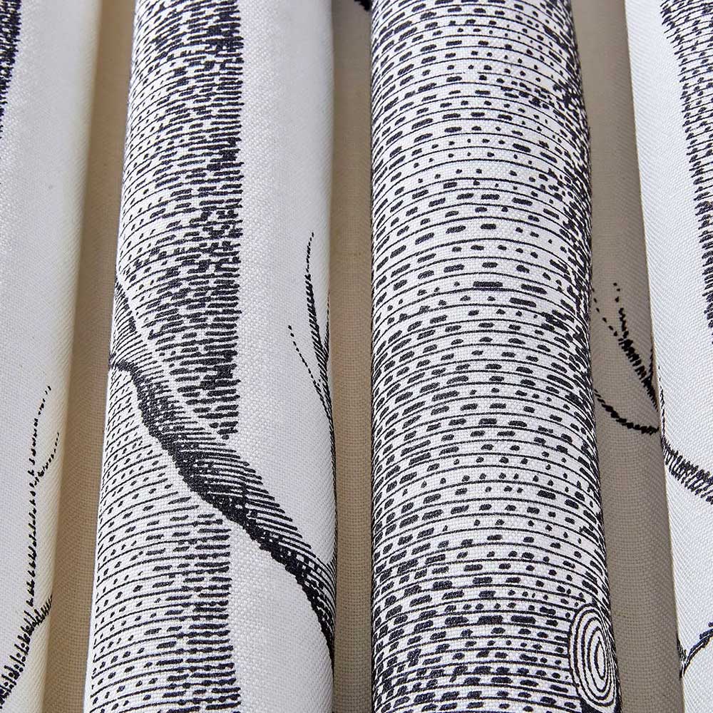 Cole & Son Woods Linen Union Fabric | Black on White | F111/7026LU