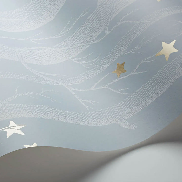 Woods & Stars Powder Blue Wallpaper
