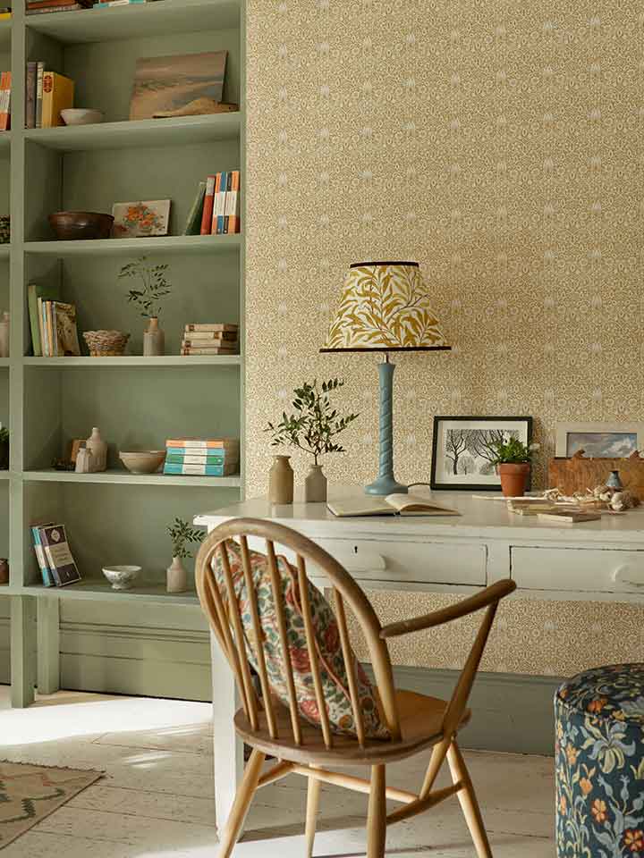 Wallpaper | Morris & Co Wallpaper | A simple country study featuring fresh spring tones of pale green and mellow yellow