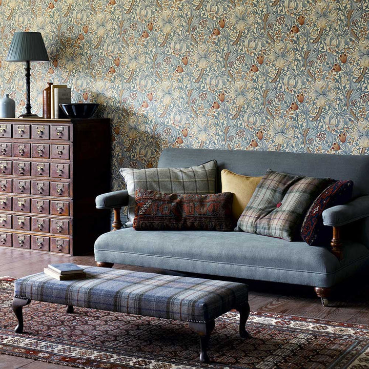 Golden Lily Slate & Manilla Wallpaper