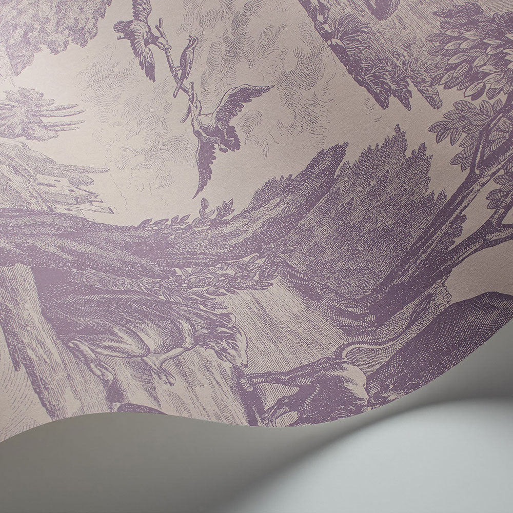 Versailles Lilac Grey on Dove Wallpaper