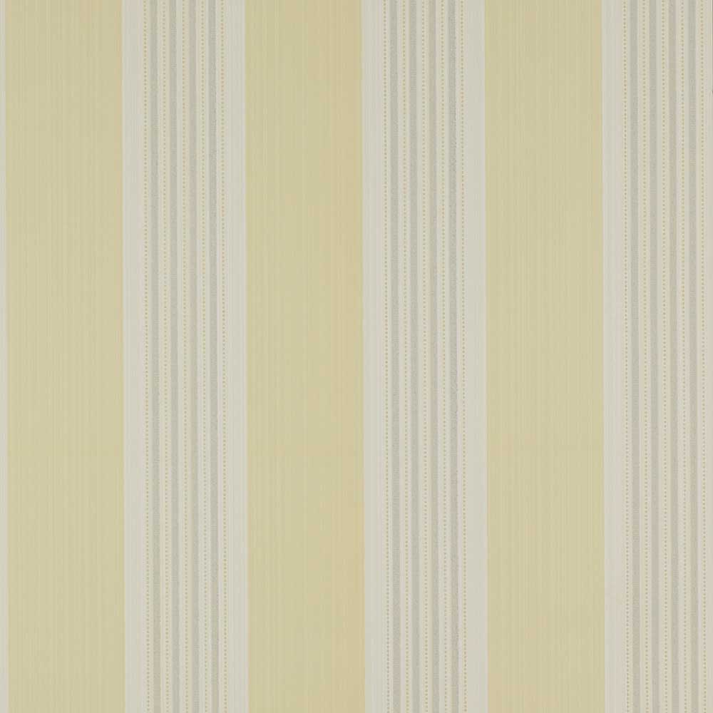 Colefax & Fowler Tealby Stripe Wallpaper | Yellow & Grey | 7991/03