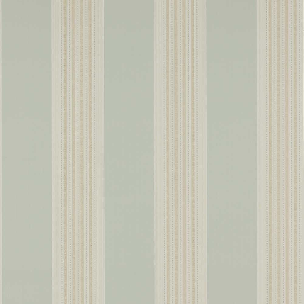 Colefax & Fowler Tealby Stripe Wallpaper | Aqua & Beige | 7991/04