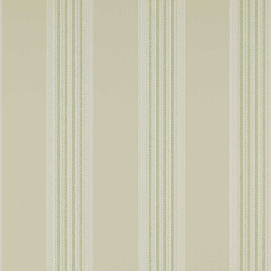 Colefax & Fowler Tealby Stripe Wallpaper | Beige & Green | 7991/06